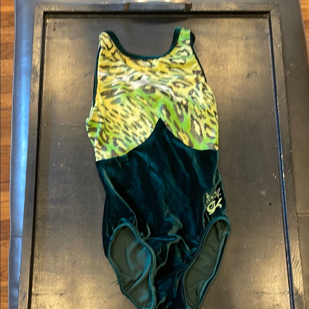 Green and Yellow Animal Print Leotard